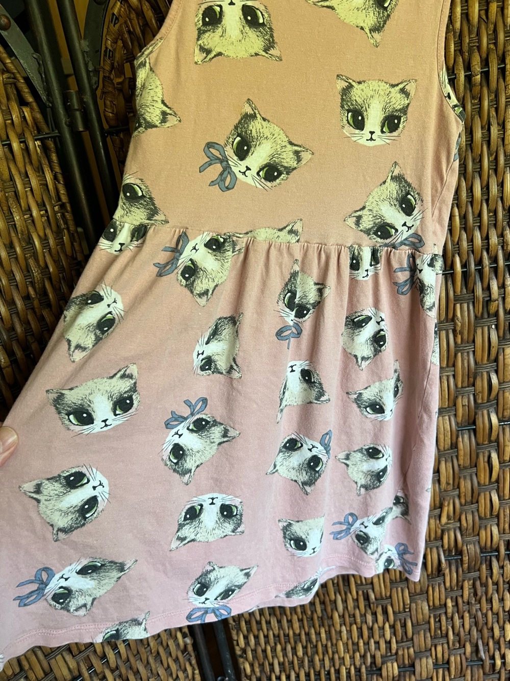 5T/6 Kitten Big Eyes Cotton Dress H&M - Picture 2 of 4